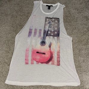 Sheer patriotic tank top
